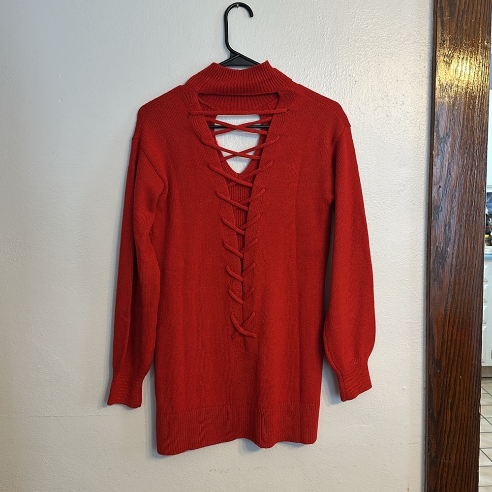 NWT New York & Company Mock Neck Cutout Sweater - size XS